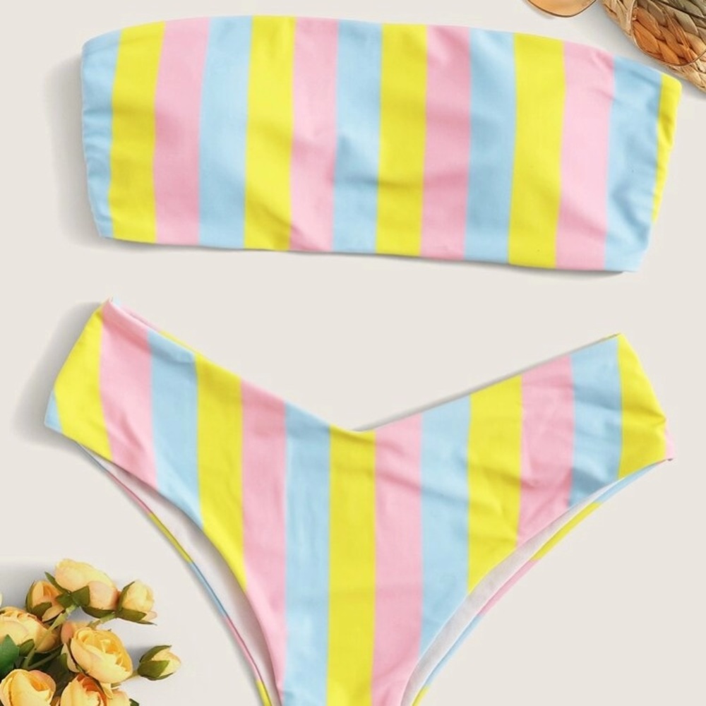 Pastel Striped Bikini